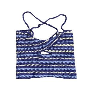 handmade crochet purple & yellow twisted summer top